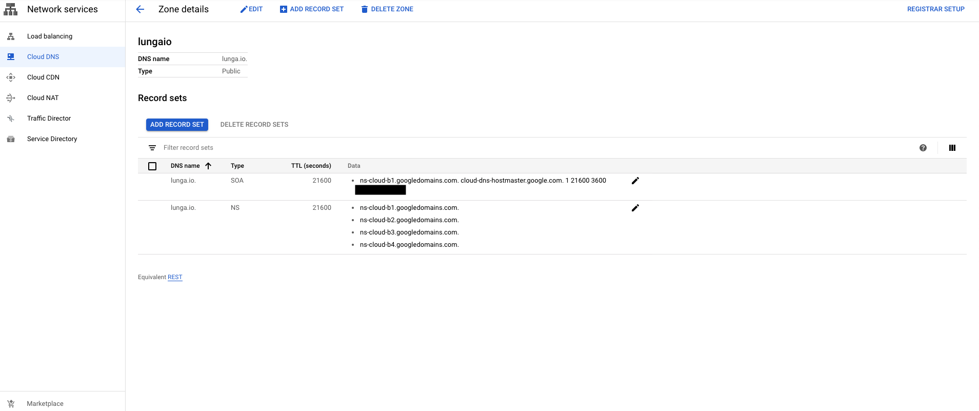 Creation of DNS on GCP