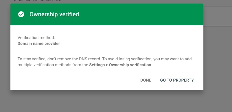 domain has been verified on GCP 